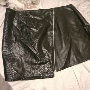 Black Faux Leather Skirt